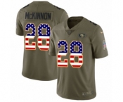 Men's Nike San Francisco 49ers #28 Jerick McKinnon Limited Olive USA Flag 2017 Salute to Service NFL Jersey