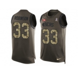 Men's Nike San Francisco 49ers #33 Rashard Robinson Limited Green Salute to Service Tank Top NFL Jersey