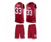 Men's Nike San Francisco 49ers #33 Roger Craig Limited Red Tank Top Suit NFL Jersey