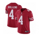 Men's Nike San Francisco 49ers #4 Nick Mullens Red Team Color Vapor Untouchable Limited Player NFL Jersey
