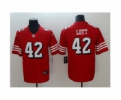 Men's Nike San Francisco 49ers #42 Ronnie Lott Limited red Rush Vapor Untouchable NFL Jerseys