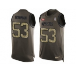Men's Nike San Francisco 49ers #53 NaVorro Bowman Limited Green Salute to Service Tank Top NFL Jersey