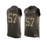 Men's Nike San Francisco 49ers #57 Eli Harold Limited Green Salute to Service Tank Top NFL Jersey