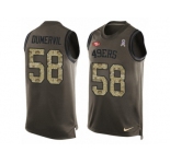 Men's Nike San Francisco 49ers #58 Elvis Dumervil Limited Green Salute to Service Tank Top NFL Jersey