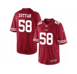 Men's Nike San Francisco 49ers #58 Jeremy Zuttah Limited Red Team Color NFL Jersey