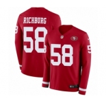 Men's Nike San Francisco 49ers #58 Weston Richburg Limited Red Therma Long Sleeve NFL Jersey