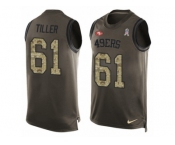 Men's Nike San Francisco 49ers #61 Andrew Tiller Limited Green Salute to Service Tank Top NFL Jersey