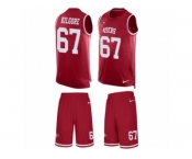 Men's Nike San Francisco 49ers #67 Daniel Kilgore Limited Red Tank Top Suit NFL Jersey