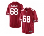Men's Nike San Francisco 49ers #68 Zane Beadles Limited Red Team Color NFL Jersey
