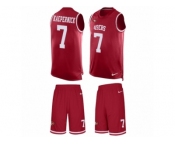 Men's Nike San Francisco 49ers #7 Colin Kaepernick Limited Red Tank Top Suit NFL Jersey