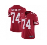 Men's Nike San Francisco 49ers #74 Joe Staley Vapor Untouchable Limited Red Team Color NFL Jersey