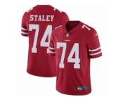 Men's Nike San Francisco 49ers #74 Joe Staley Vapor Untouchable Limited Red Team Color NFL Jersey