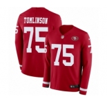 Men's Nike San Francisco 49ers #75 Laken Tomlinson Limited Red Therma Long Sleeve NFL Jersey