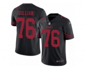 Men's Nike San Francisco 49ers #76 Garry Gilliam Limited Black Rush NFL Jersey