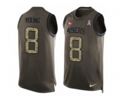 Men's Nike San Francisco 49ers #8 Steve Young Limited Green Salute to Service Tank Top NFL Jersey