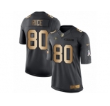Men's Nike San Francisco 49ers #80 Jerry Rice Limited Black Gold Salute to Service NFL Jersey