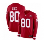 Men's Nike San Francisco 49ers #80 Jerry Rice Limited Red Therma Long Sleeve NFL Jersey