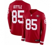 Men's Nike San Francisco 49ers #85 George Kittle Limited Red Therma Long Sleeve NFL Jersey