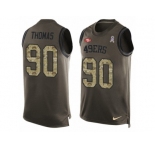 Men's Nike San Francisco 49ers #90 Solomon Thomas Limited Green Salute to Service Tank Top NFL Jersey