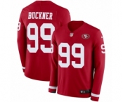 Men's Nike San Francisco 49ers #99 DeForest Buckner Limited Red Therma Long Sleeve NFL Jersey