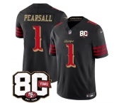 Men's San Francisco 49ers #1 Ricky Pearsall Black 80th Anniversary Patch “Rivalries” 2026 F.U.S.E. Vapor Untouchable Limited Football Stitched Jersey