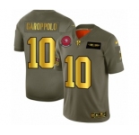 Men's San Francisco 49ers #10 Jimmy Garoppolo Limited Olive Gold 2019 Salute to Service Football Jersey
