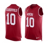 Men's San Francisco 49ers #10 Jimmy Garoppolo Limited Red Player Name & Number Tank Top Football Jersey