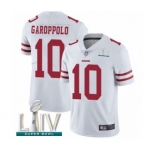 Men's San Francisco 49ers #10 Jimmy Garoppolo White Vapor Untouchable Limited Player Super Bowl LIV Bound Football Jersey