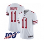 Men's San Francisco 49ers #11 Marquise Goodwin White Vapor Untouchable Limited Player 100th Season Football Jersey