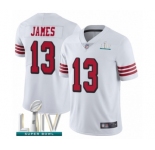 Men's San Francisco 49ers #13 Richie James Limited White Rush Vapor Untouchable Super Bowl LIV Bound Football Jersey
