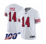 Men's San Francisco 49ers #14 Y.A. Tittle Limited White Rush Vapor Untouchable 100th Season Football Jersey