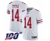 Men's San Francisco 49ers #14 Y.A. Tittle White Vapor Untouchable Limited Player 100th Season Football Jersey