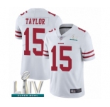 Men's San Francisco 49ers #15 Trent Taylor White Vapor Untouchable Limited Player Super Bowl LIV Bound Football Jersey