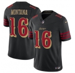 Men's San Francisco 49ers #16 Joe Montana Black 2025 F.U.S.E. “Rivalries†Vapor Limited Football Stitched Jersey
