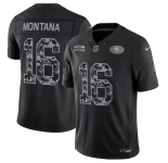 Men's San Francisco 49ers #16 Joe Montana Black 2026 F.U.S.E. Salute to Service Limited Stitched Football Jersey