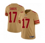Men's San Francisco 49ers #17 Emmanuel Sanders Limited Gold Inverted Legend Football Jersey