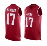 Men's San Francisco 49ers #17 Emmanuel Sanders Limited Red Player Name & Number Tank Top Football Jersey