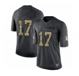 Men's San Francisco 49ers #17 Jalen Hurd Limited Black 2016 Salute to Service Football Jersey
