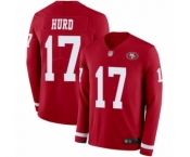 Men's San Francisco 49ers #17 Jalen Hurd Limited Red Therma Long Sleeve Football Jersey
