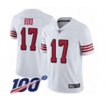 Men's San Francisco 49ers #17 Jalen Hurd Limited White Rush Vapor Untouchable 100th Season Football Jersey