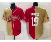 Men's San Francisco 49ers #19 Deebo Samuel Gold Red Split Stitched Jersey