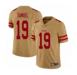 Men's San Francisco 49ers #19 Deebo Samuel Limited Gold Inverted Legend Football Jersey