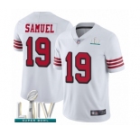 Men's San Francisco 49ers #19 Deebo Samuel Limited White Rush Vapor Untouchable Super Bowl LIV Bound Football Jersey