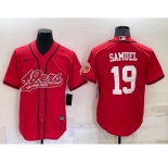 Men's San Francisco 49ers #19 Deebo Samuel Red Stitched Cool Base Nike Baseball Jersey