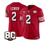 Men's San Francisco 49ers #2 Deommodore Lenoir New Red 2026 F.U.S.E. With 80th Anniversary & 2-Star C Patch Vapor Untouchable Limited Stitched Football Jer