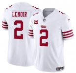 Men's San Francisco 49ers #2 Deommodore Lenoir White 2025 F.U.S.E. With 1-Star C Patch Vapor Untouchable Limited Stitched Football Jersey