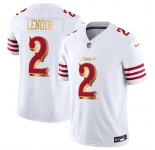 Men's San Francisco 49ers #2 Deommodore Lenoir White Gold 2025 F.U.S.E. “Rivalries†Vapor Limited Football Stitched Jersey
