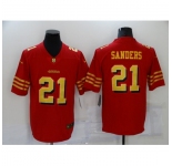 Men's San Francisco 49ers #21 Deion Sanders Red Gold Untouchable Limited Jersey