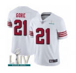 Men's San Francisco 49ers #21 Frank Gore Limited White Rush Vapor Untouchable Super Bowl LIV Bound Football Jersey