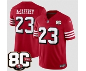 Men's San Francisco 49ers #23 Christian McCaffrey New Red 80th Anniversary Patch 2026 F.U.S.E. Vapor Untouchabl Limited Football Stitched Jersey